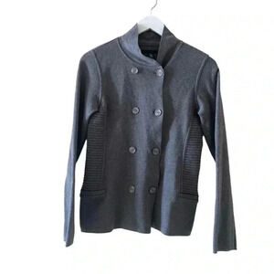 Kenneth Cole Cotton  Blend Military Buttons Gray Warm Cozy Women’s Sweater SZ PM